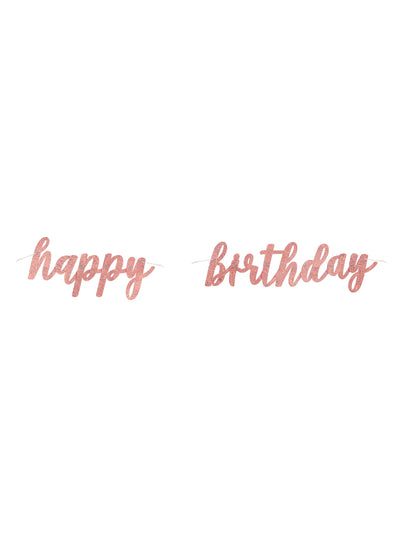 Vue de face de la guirlande en carton happy birthday pour anniversaire