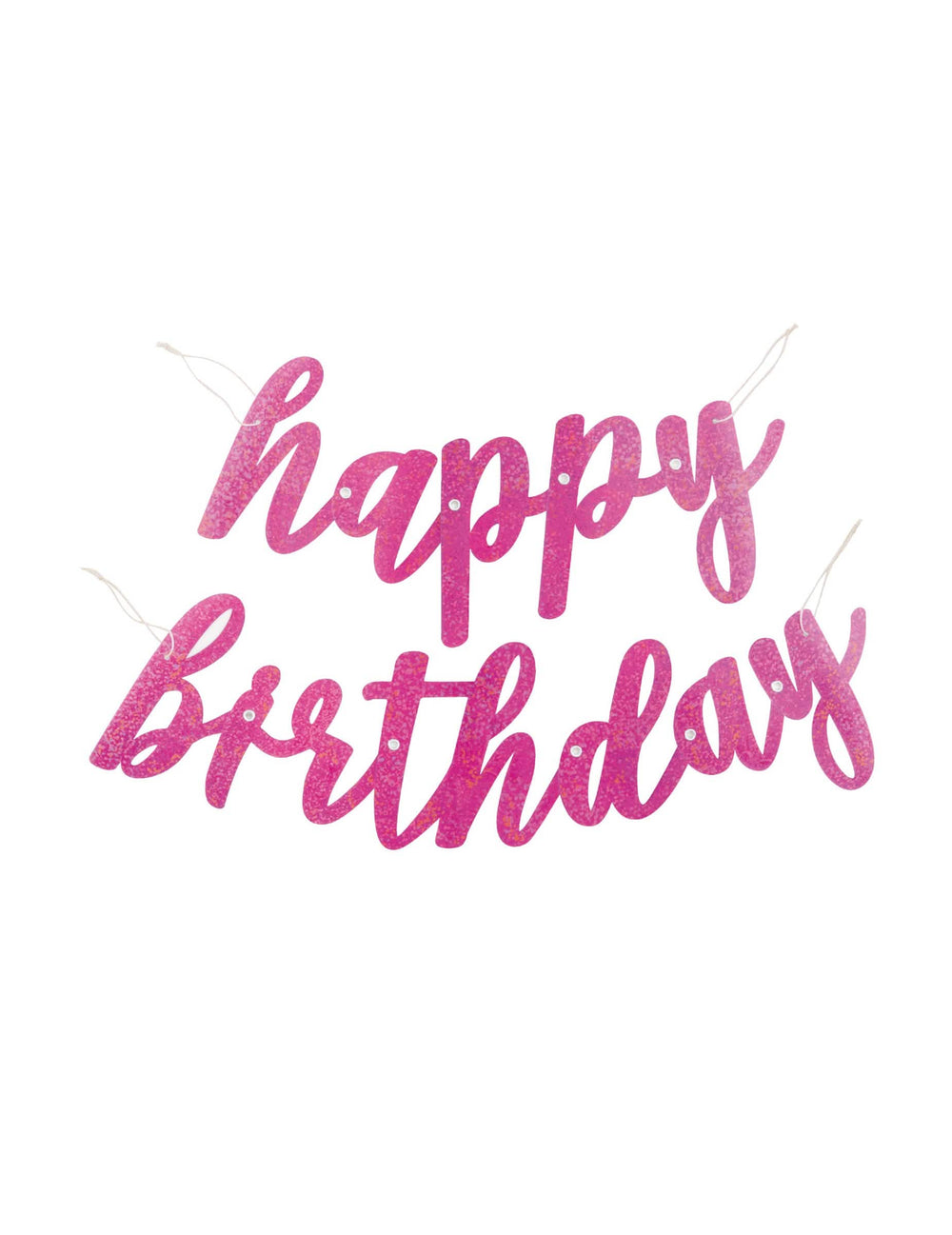 Girlanda od kartona Happy Birthday za rođendan roza sa šljokicama