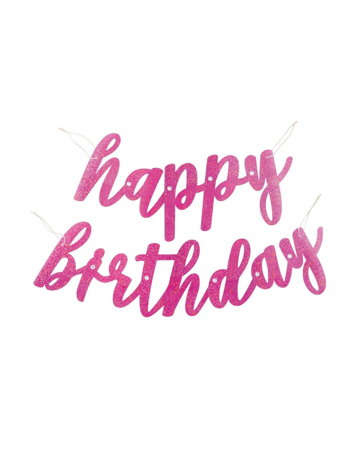 Girlanda od kartona Happy Birthday za rođendan roza sa šljokicama