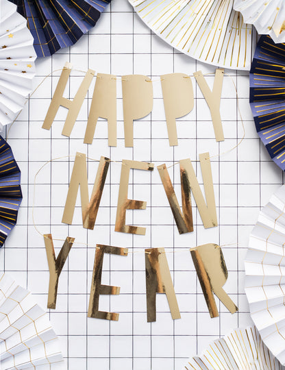 Sretna Nova godina Happy Year Cardboard Gold 10 x 90 cm