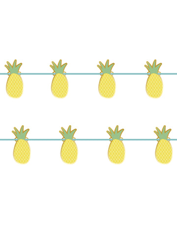 Metalna kartonska girlanda od ananasa, 2 m, ljetni ukras