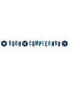 Guirlande en carton personnalisable Buon Compleanno Inter pour anniversaire bleu et noir