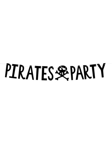 Crna zabavna piratska karton Garland 14 cm x 1 m