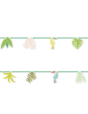 Kartonska girlanda s tropskim tukanom, 2 m lišća iz džungle