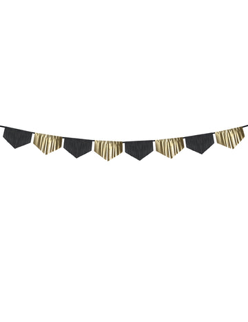 Crni i zlatni obrubljeni papir Garland 3 m