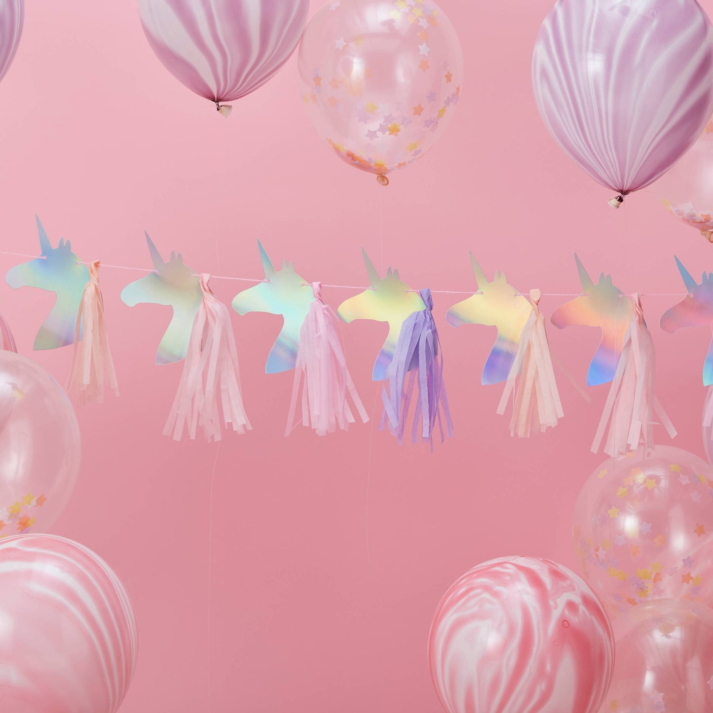 Papirnata girlanda s resicama Jednorog iridescentna 1,5 m 