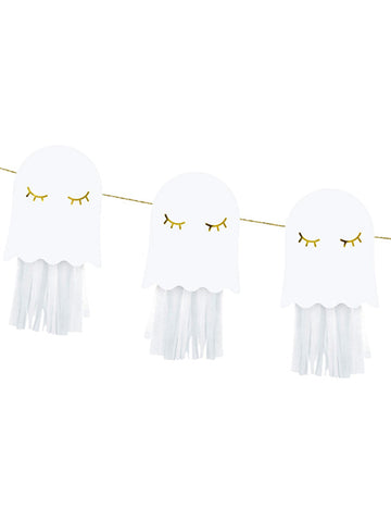 Bijelo-zlatna girlanda od papira s duhovima, 1,3 m, potrebna montaža