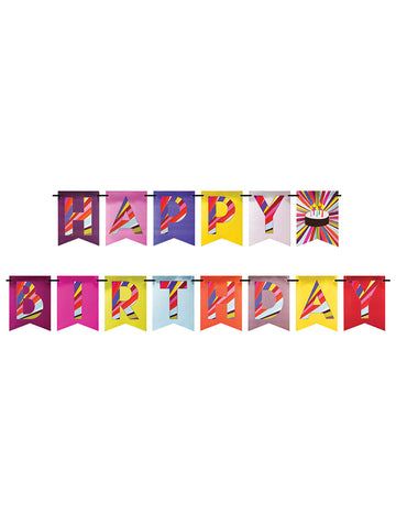 Papirnati vijenac za sretan rođendan, rođendanska torta, 2,45 m, šareni