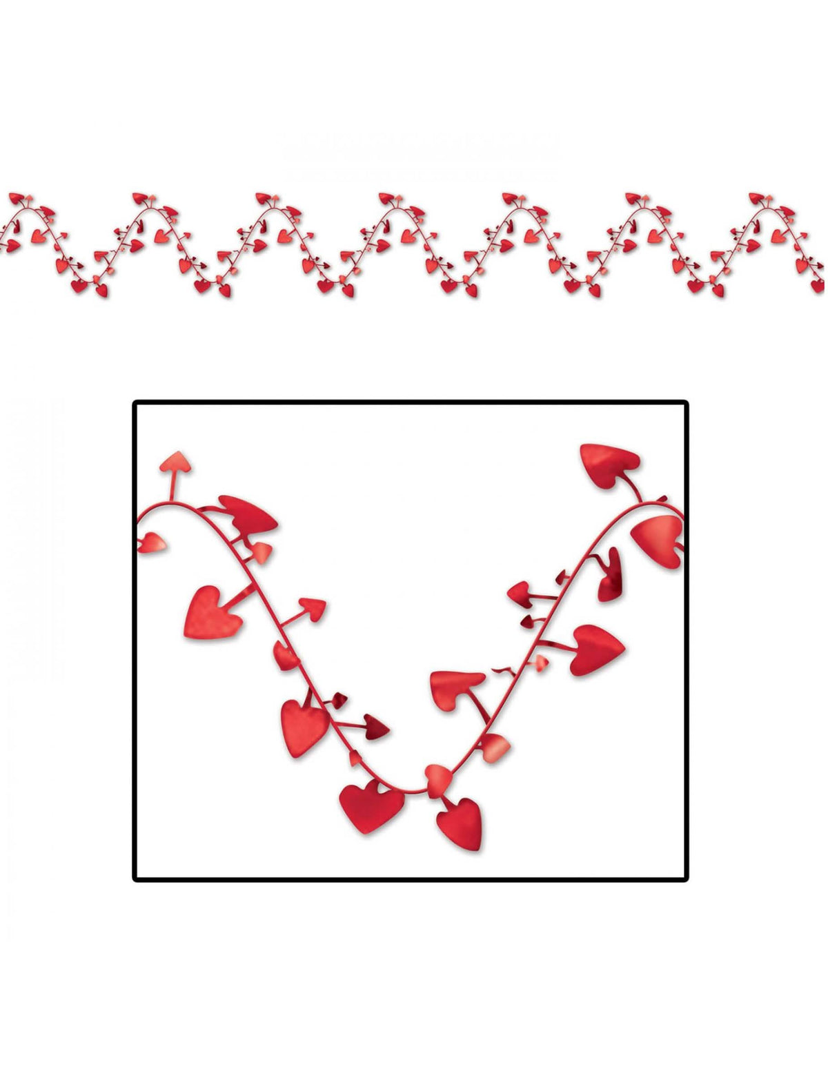 Modularna plastična girlanda s crvenim srcima