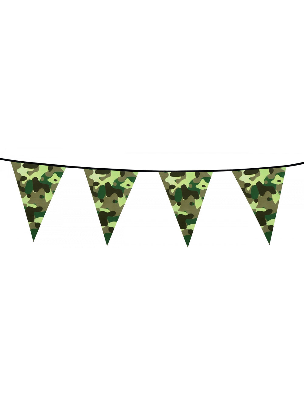 Guirlande fanions papier Camouflage pour fête 6 m vert et marron