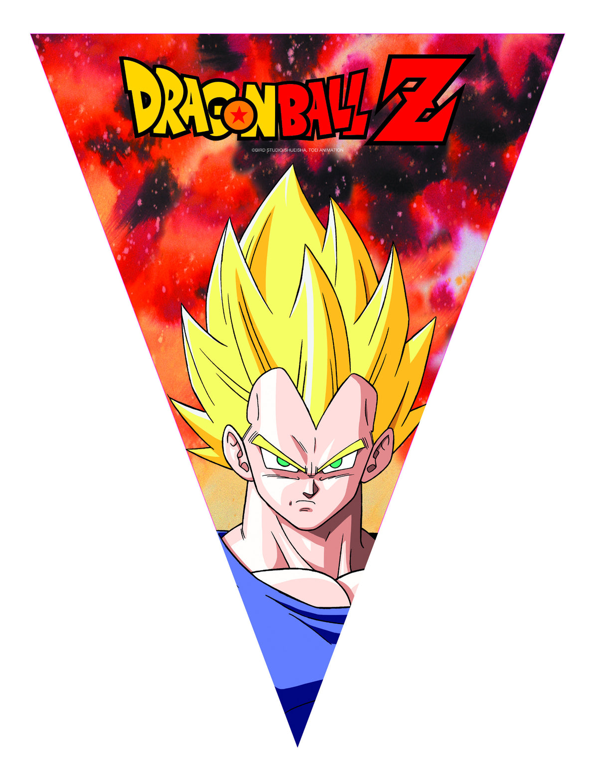 Fanion représentant Vegeta Super Saiyan de la guirlande fanions Dragon Ball Z