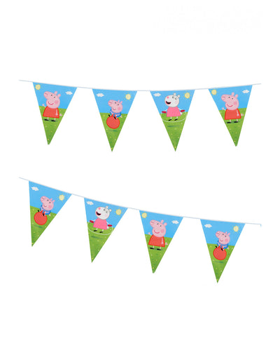 Plastična girlanda s zastavicama Peppa Pig za djecu, plava