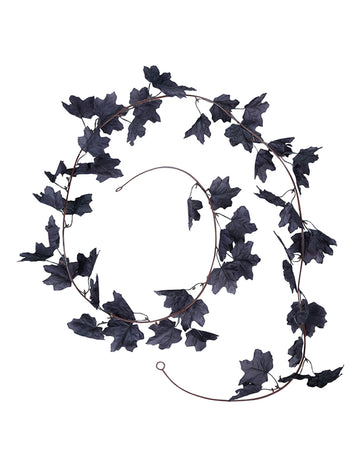 Vijenac od crnog lišća 180 cm