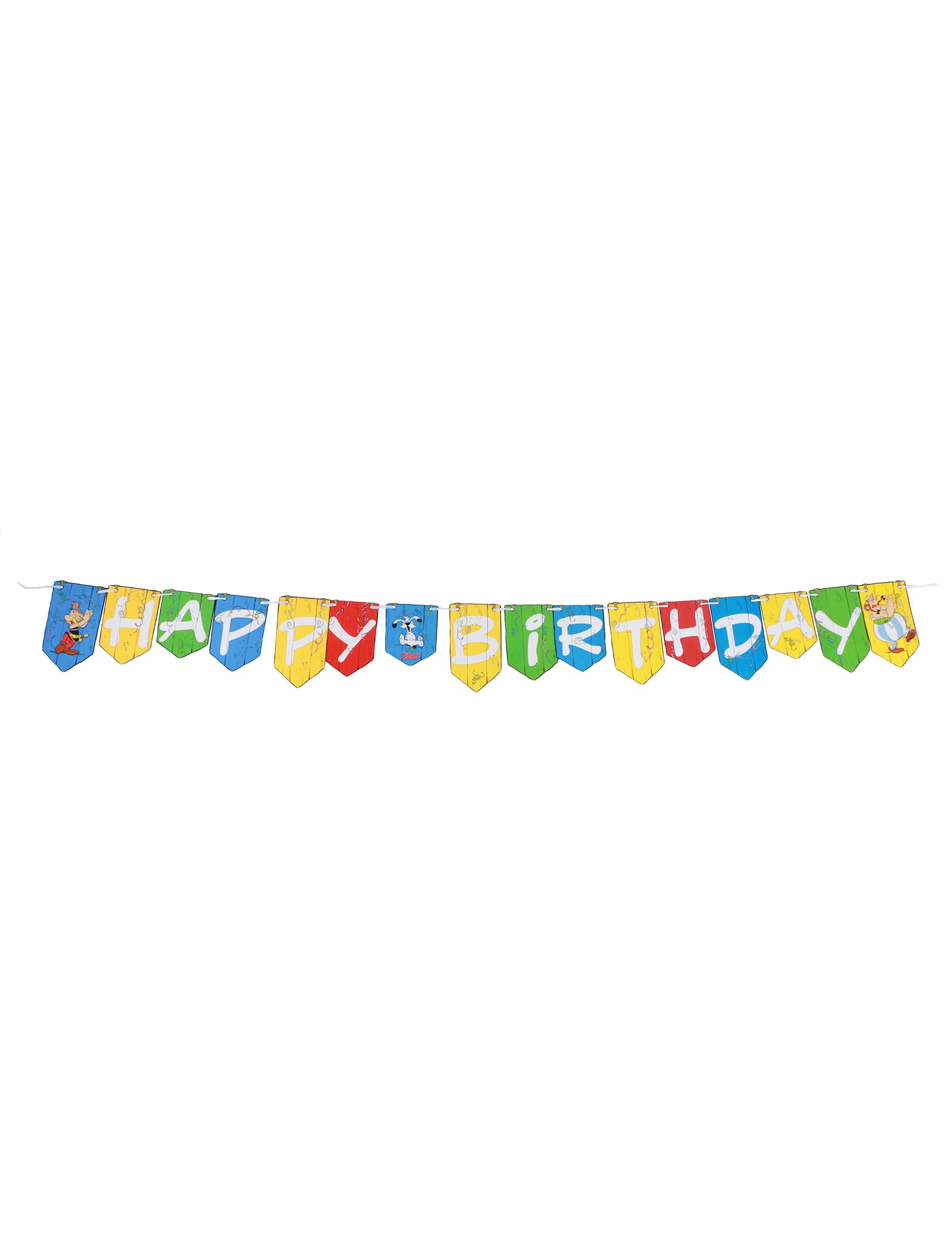 Guirlande Happy Birthday Astérix pour enfant multicolore avec personnages