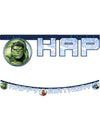 Guirlande happy birthday Avengers Mighty pour enfant bleue avec Hulk et Captain America