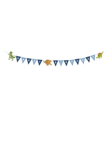 Garland sretan rođendan sjajni plavi dinosauri 180 cm
