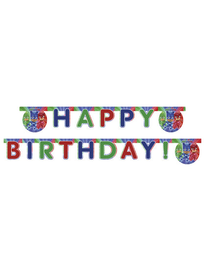 Guirlande Happy Birthday Pyjamasques pour enfant multicolore