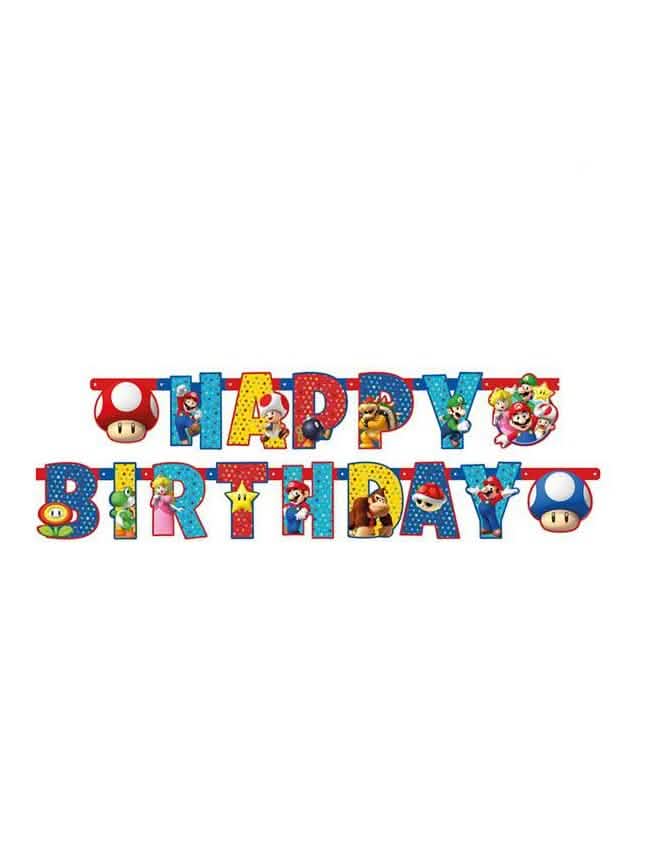 Girlanda Happy Birthday Super Mario za dijete višebojno s likovima
