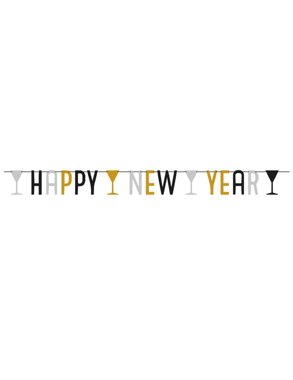 Pregled girlande Happy New Year za ukrašavanje zabave