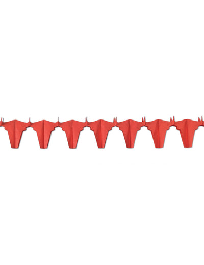 Guirlande papier ignifugé taureau pour fête rouge