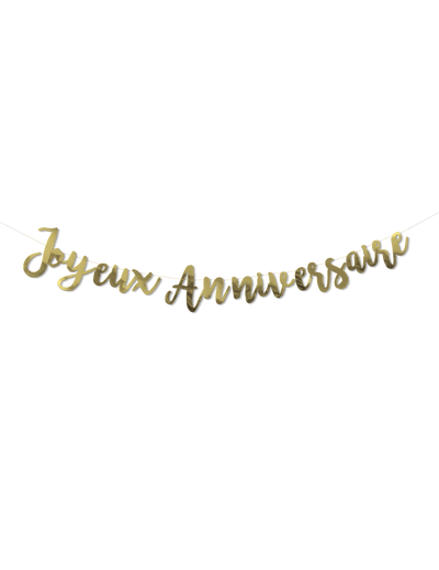 Guirlande Joyeux Anniversaire métallisée dorée