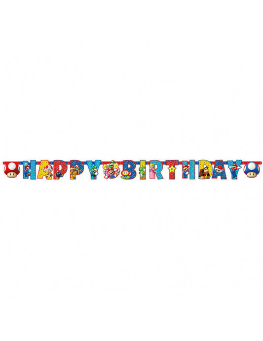 Vue d'ensemble de la Guirlande Happy Birthday Super Mario