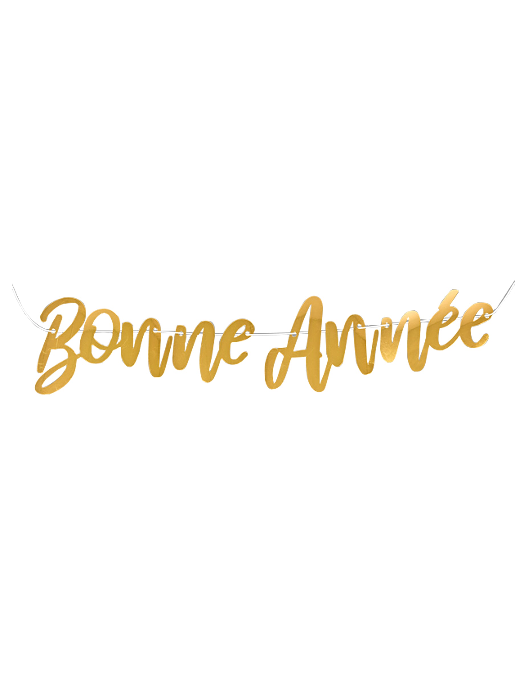 Guirlande Bonne Année pour décoration de fête dorée