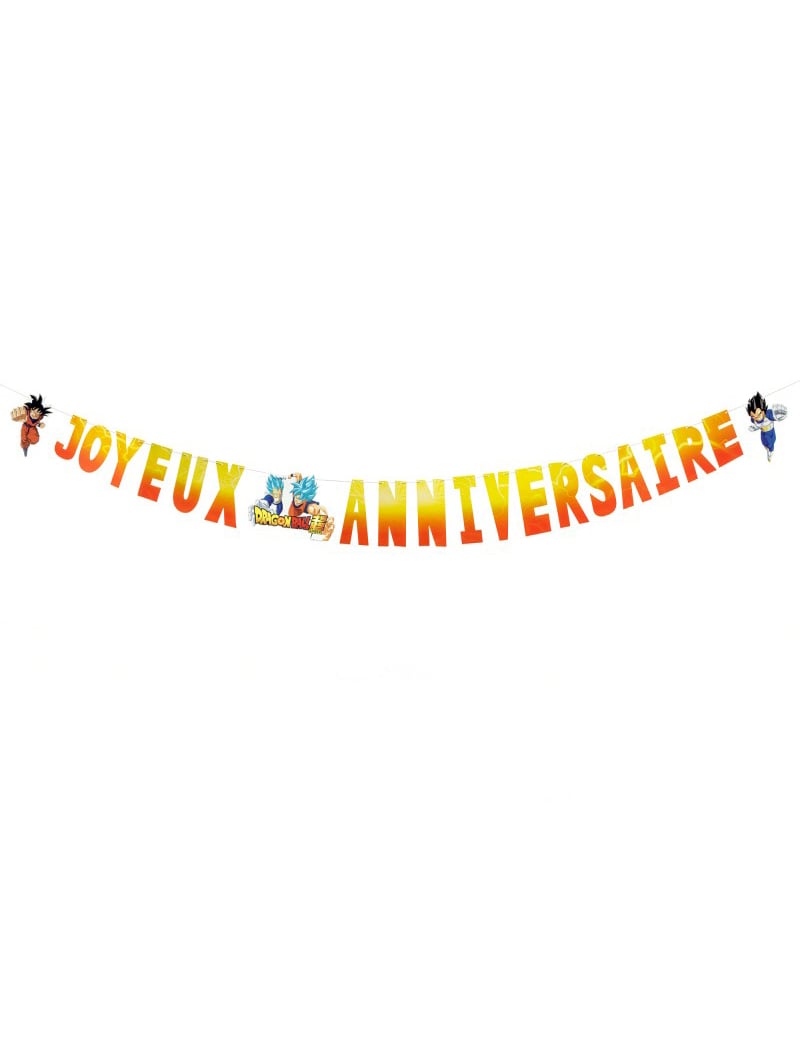 Guirlande papier Dragon ball Z pour anniversaire orange et jaune