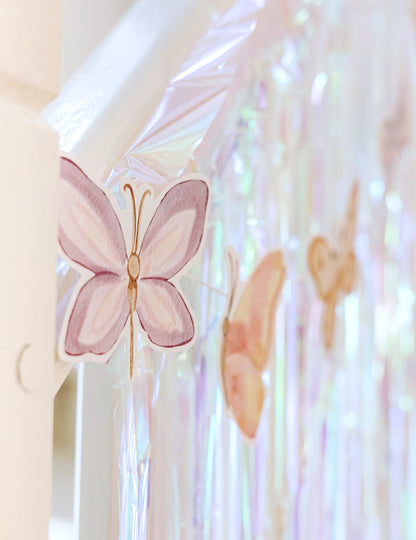 Girlanda od leptira pastelno ružičastog papira 10 cm x 1,5 m čarobna atmosfera