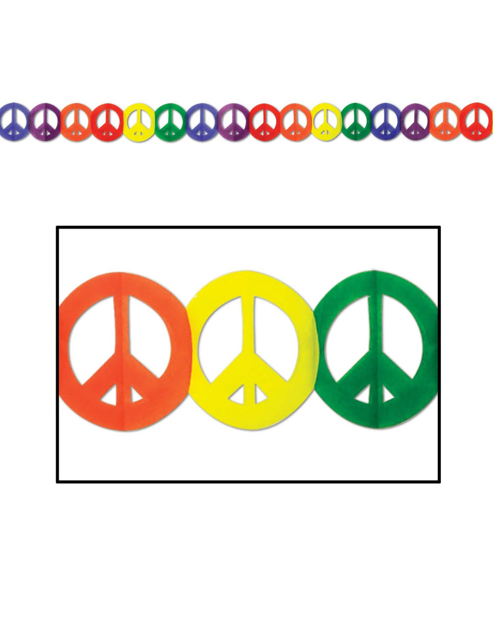 Papirnati vijenac Hippie Peace za višebojno ukrašavanje