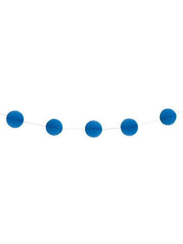 Girlanda s tamnoplavim papirnatim saćastim kuglicama 2,13 m 