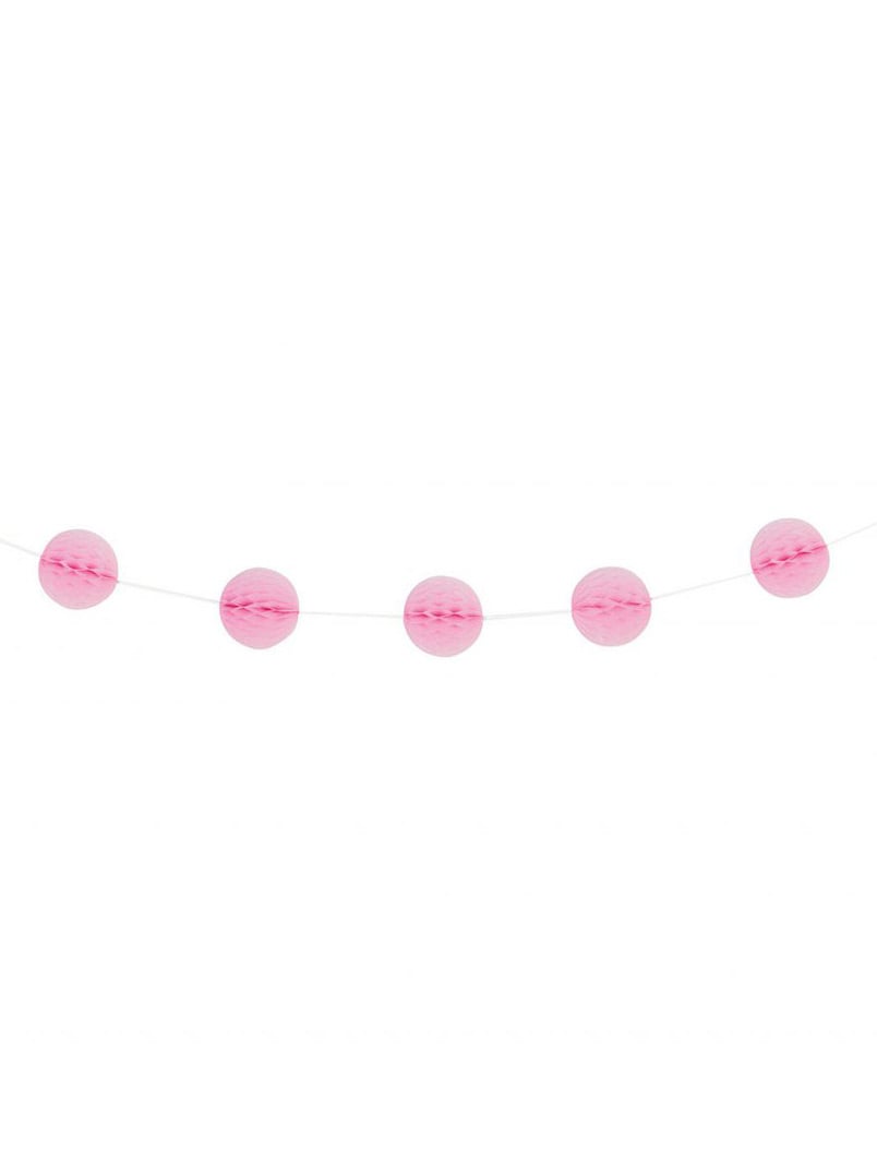 Girlanda sa svjetloružičastim saćastim kuglicama 2,13 m 