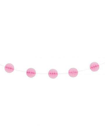 Girlanda sa svjetloružičastim saćastim kuglicama 2,13 m 