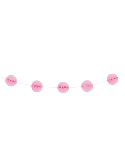 Girlanda sa svjetloružičastim saćastim kuglicama 2,13 m 