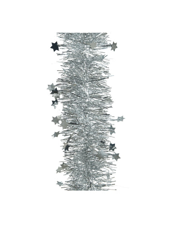 Srebrna girlanda za božićno drvce sa zvijezdama 270 cm Božićni ukras