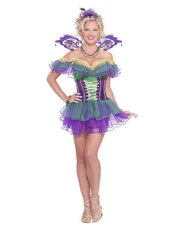 Harlekin vila kostim za žene, bajka ljubičasto-zelena 