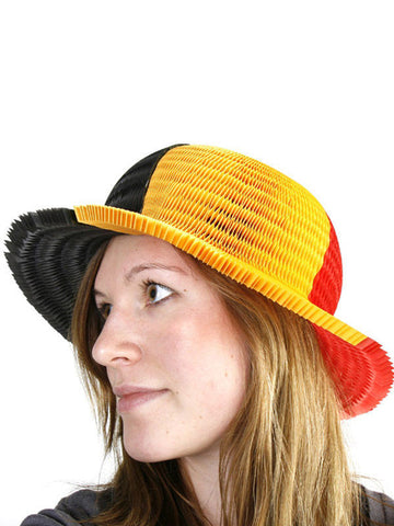 Šešir Njemačka za navijanje, navijački artikal, crno-crveno-žuti 