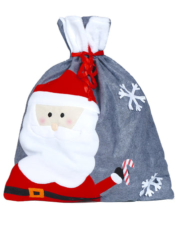Siva božićna čarapa 50 x 60 cm