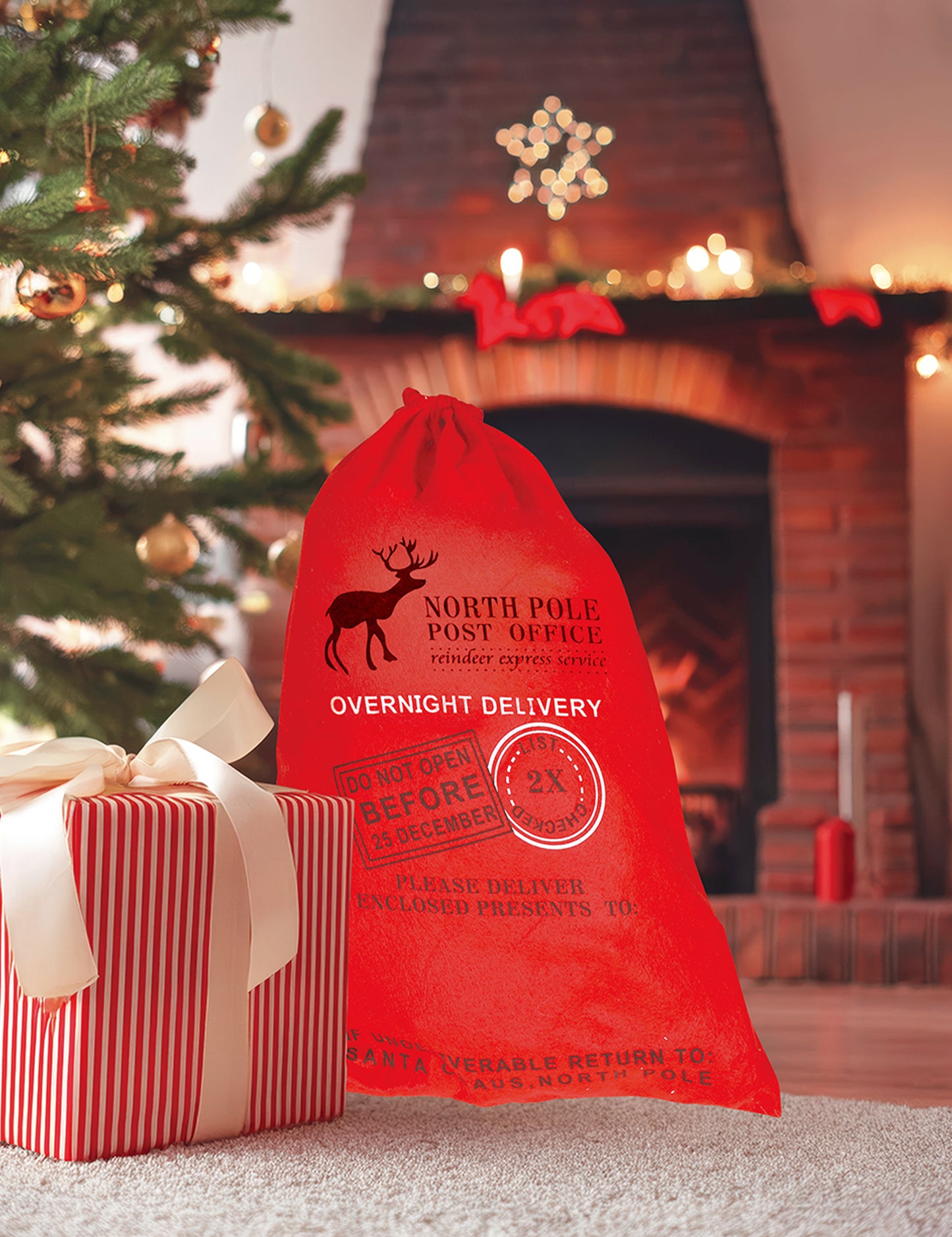 Crvena vreća Djeda Mraza 65 x 45 cm