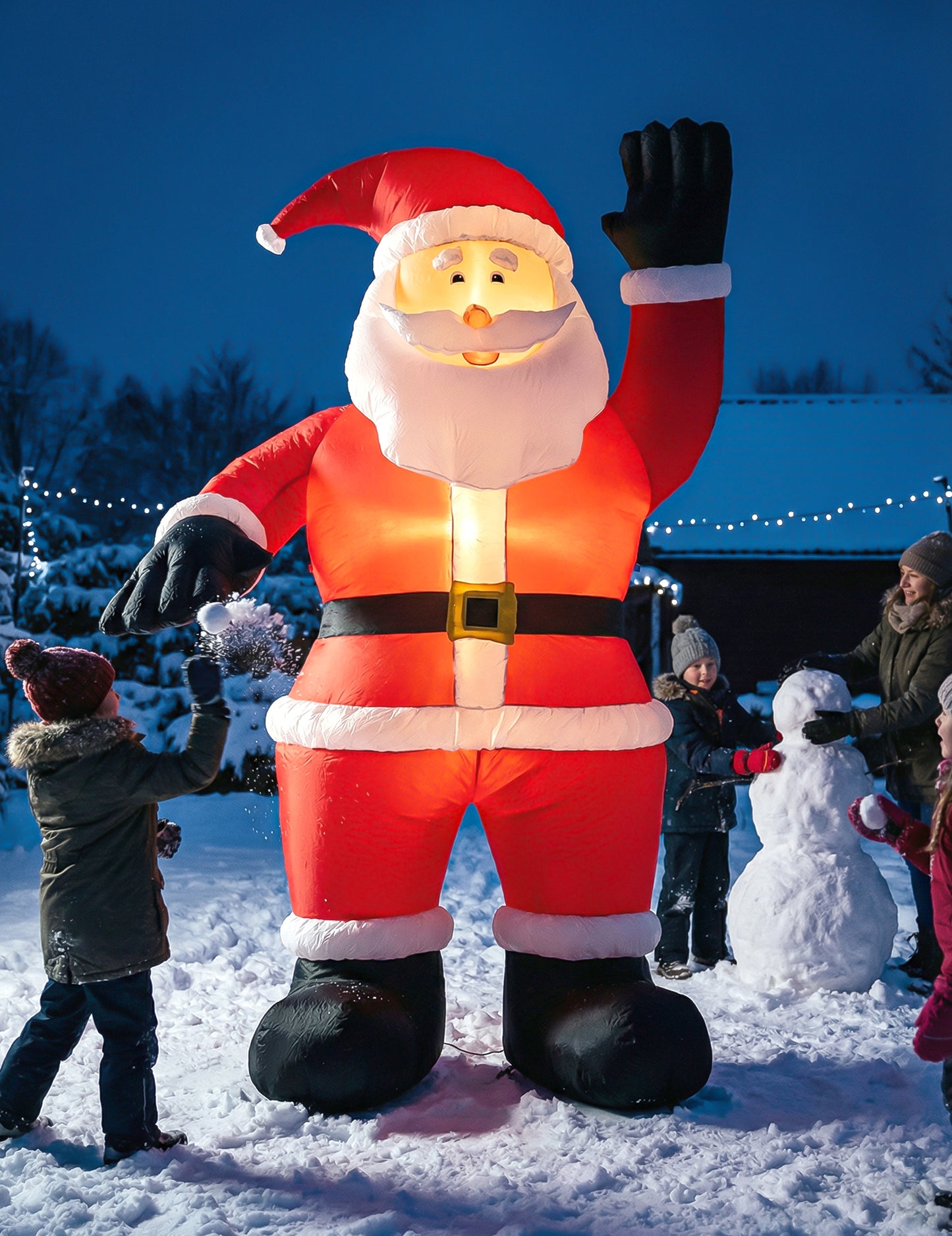 Giant napuhavajuća i svjetleća dekoracija Djeda Božićnjaka 244 cm 