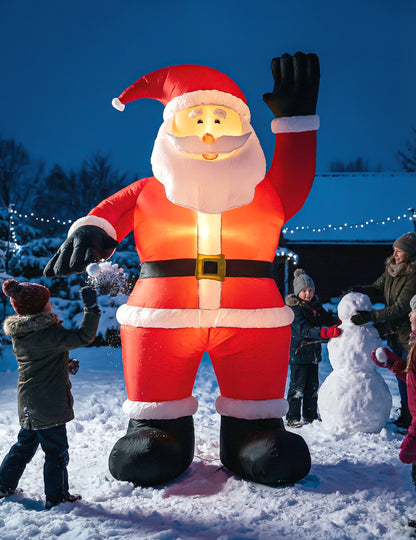 Giant napuhavajuća i svjetleća dekoracija Djeda Božićnjaka 244 cm 