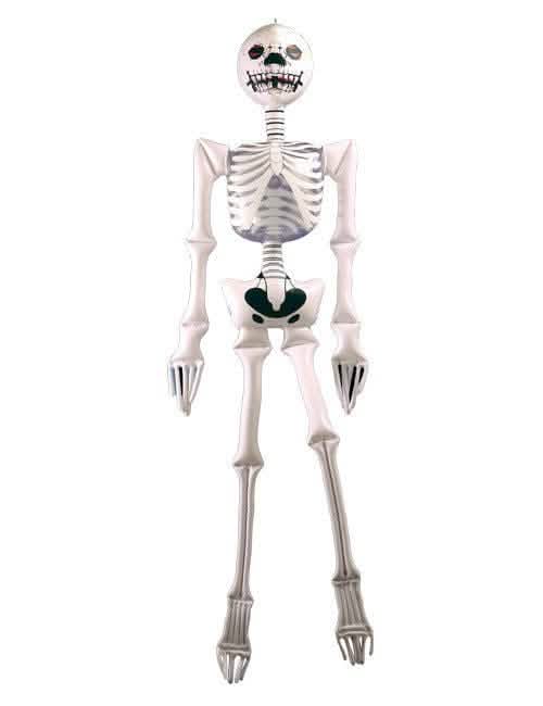 Napuhujuća dekoracija kostur za halloween bijela i crna