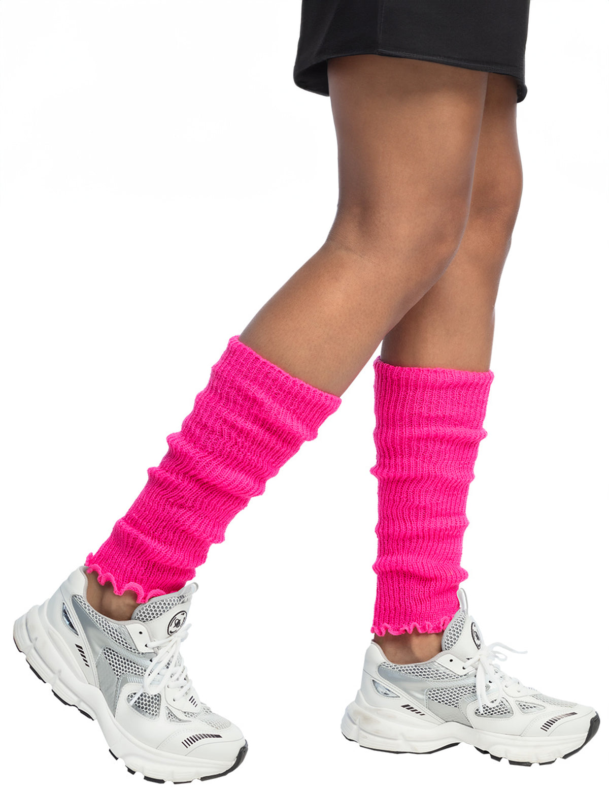 Vue de profil des jambières pour femme rose fluo
