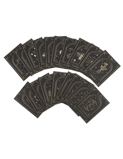 Set od 20 proročanskih karata Cosmic Spirit od crnog i zlatnog papira 8 x 11 cm