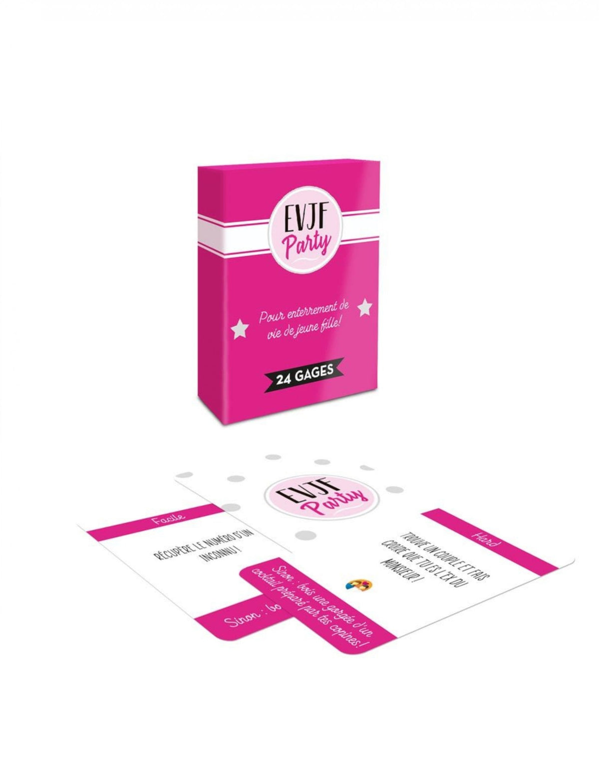 Jeu de carte 24 gages EVJF pour femme rose