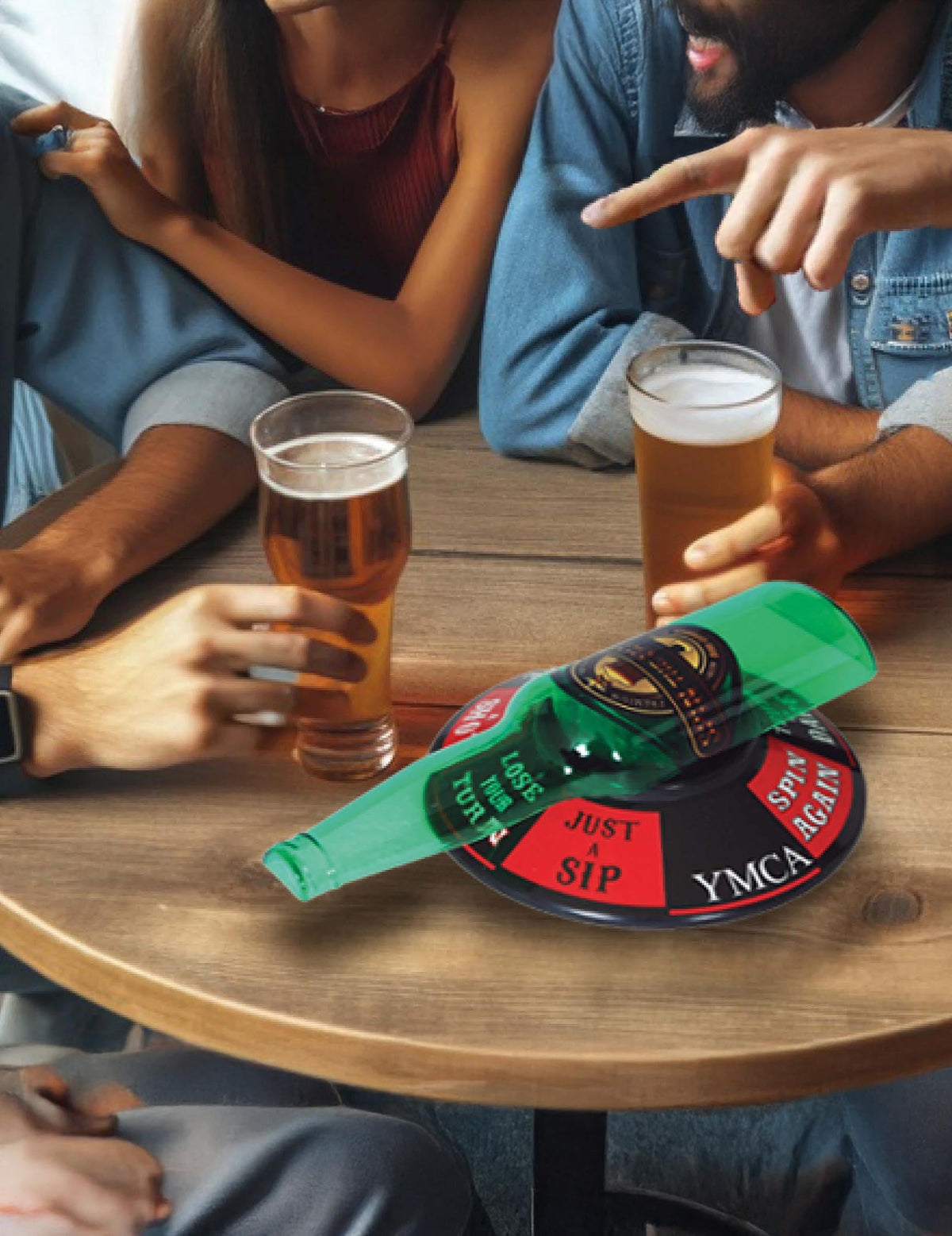 Mise en situation lors d'une fête du jeu de la bouteille pour adulte