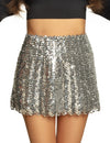 Jupe à sequins pour femme argentée