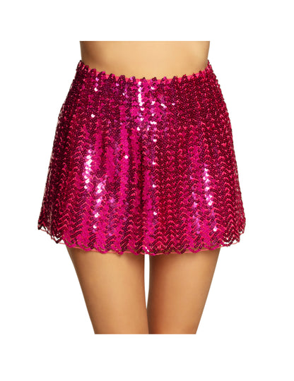Jupe à sequins pour femme fuschia