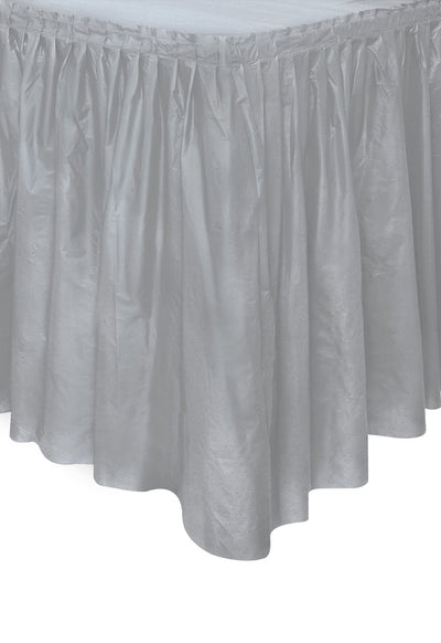 Jupe de table en plastique pour fête argent adhésive