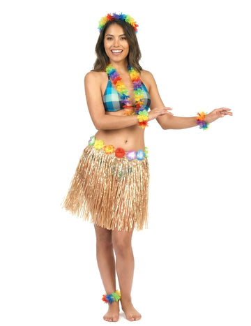 Kratka havajska suknja u plastici za odrasle